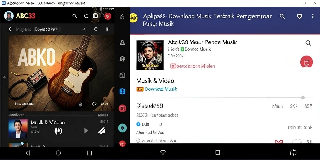 Antarmuka pengguna ABC33 yang sederhana dan fungsional untuk Download Musik.