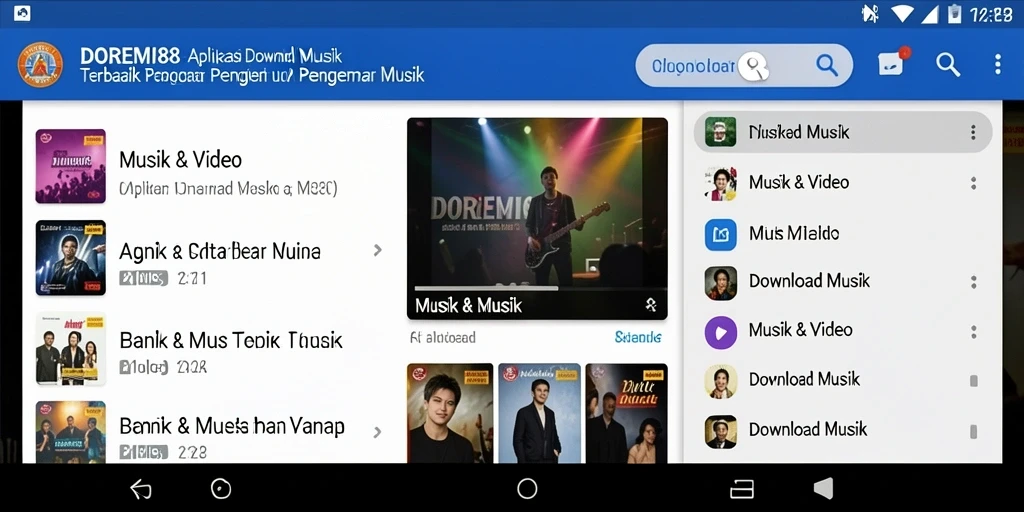 Tampilan antarmuka DOREMI88 dengan fitur Download Musik yang mudah digunakan.