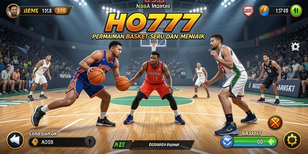 Tampilan antarmuka HO777 saat bermain basket yang seru.
