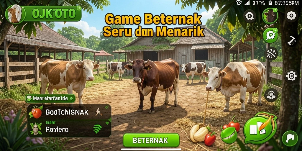 Tampilan antarmuka OJKTOTO saat beternak yang menarik.