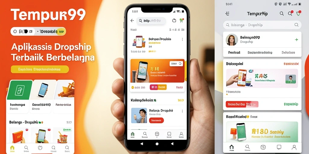 Antarmuka aplikasi TEMPUR99 yang memudahkan pengelolaan produk Dropship.